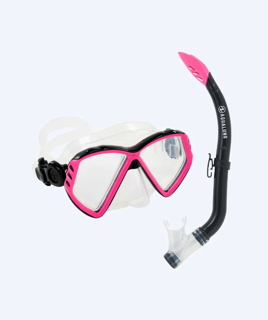Aqualung Combo snorkel set for kids (8-18) - Combo Cub - Clear/light pink