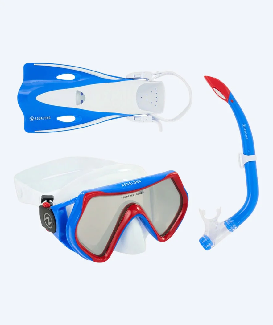 Aqualung snorkel set for kids - Hero - White/blue
