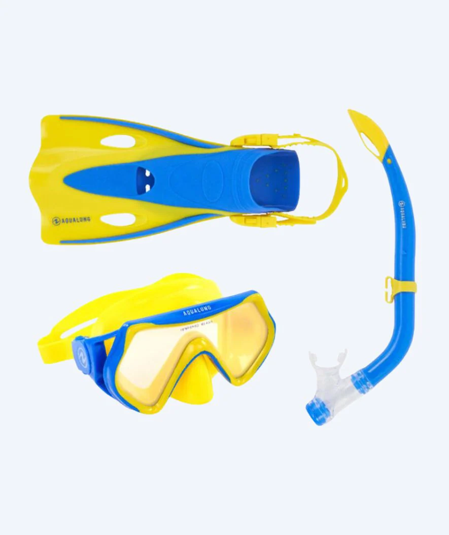 Aqualung snorkel set for kids - Hero - Yellow/blue
