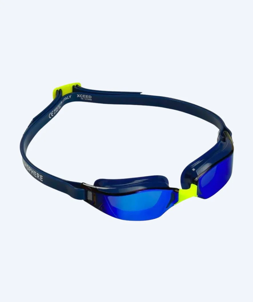 Aquasphere racing swimming goggles - Xceed A1 - Dark blue/yellow - Image 3