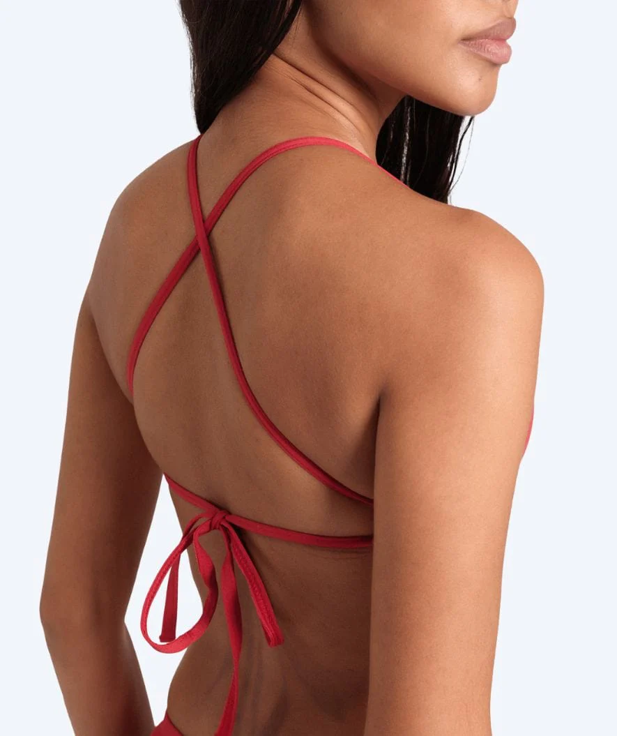 Arena bikini top for women - Solid Tie Back - Red - Image 2