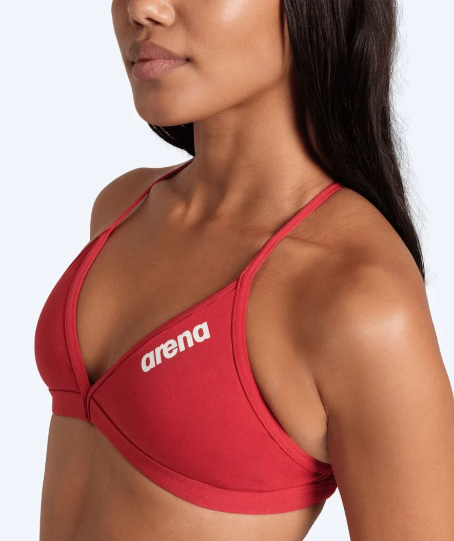 Arena bikini top for women - Solid Tie Back - Red - Image 3