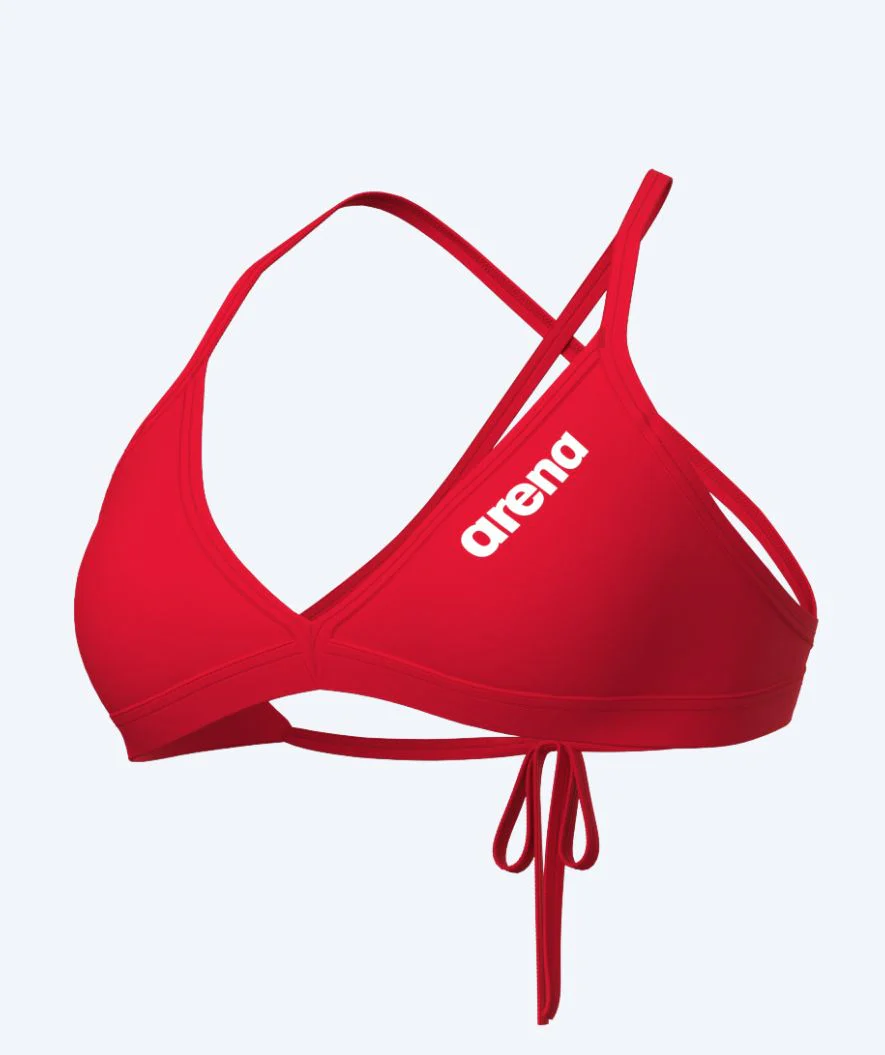 Arena bikini top for women - Solid Tie Back - Red - Image 6