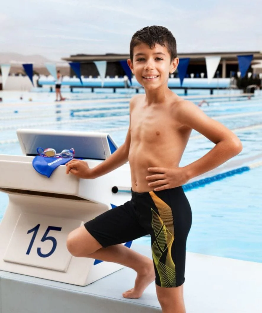 Arena jammer for boys - Sea Water - Black/green - Image 9