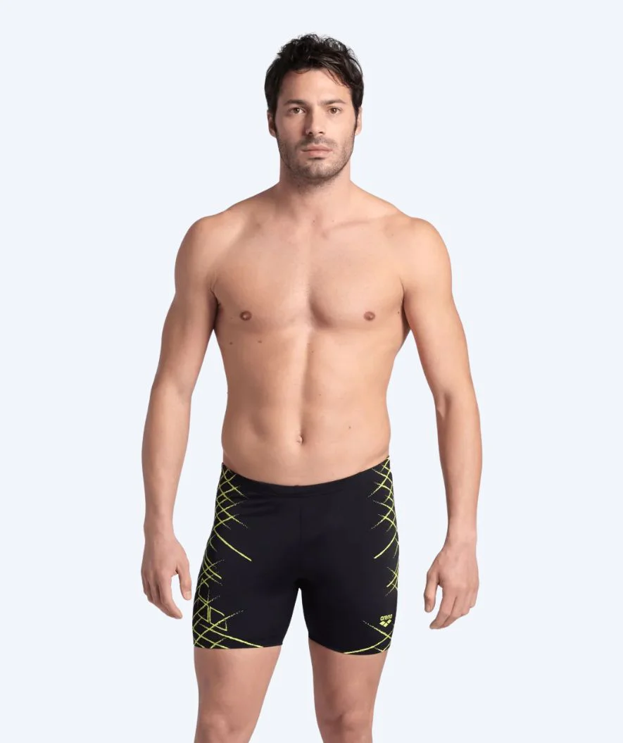 Arena jammer for men - Straight Line - Black/yellow