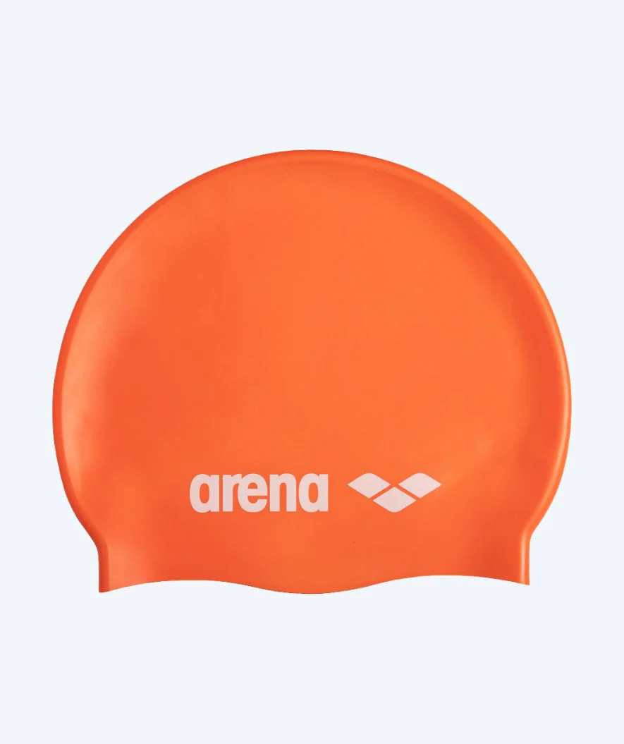 Arena swimming cap - Classic Silicone - Orange/white