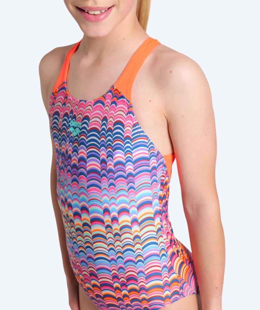 Arena swimsuit for girls - Ondulation - Multi/orange - Image 4
