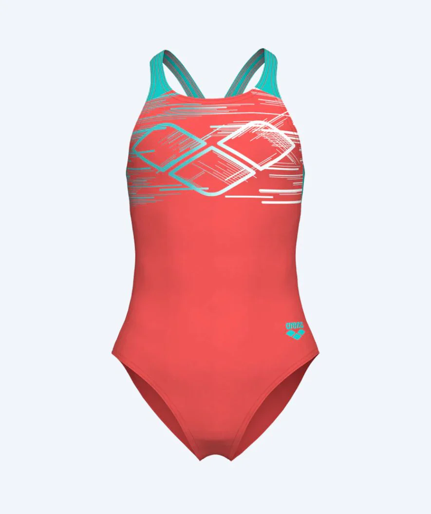 Arena swimsuit for girls - Pastime - Orange/light blue - Image 5