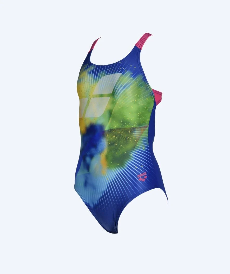 Arena swimsuit for girls - Placement Pro - Light blue/multi - Image 5