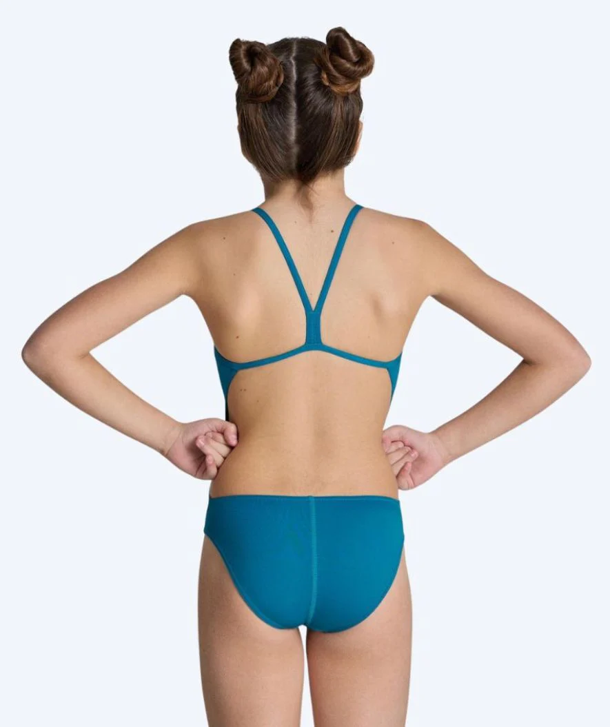 Arena swimsuit for girls - Team Challenge Solid - Light blue - Image 2