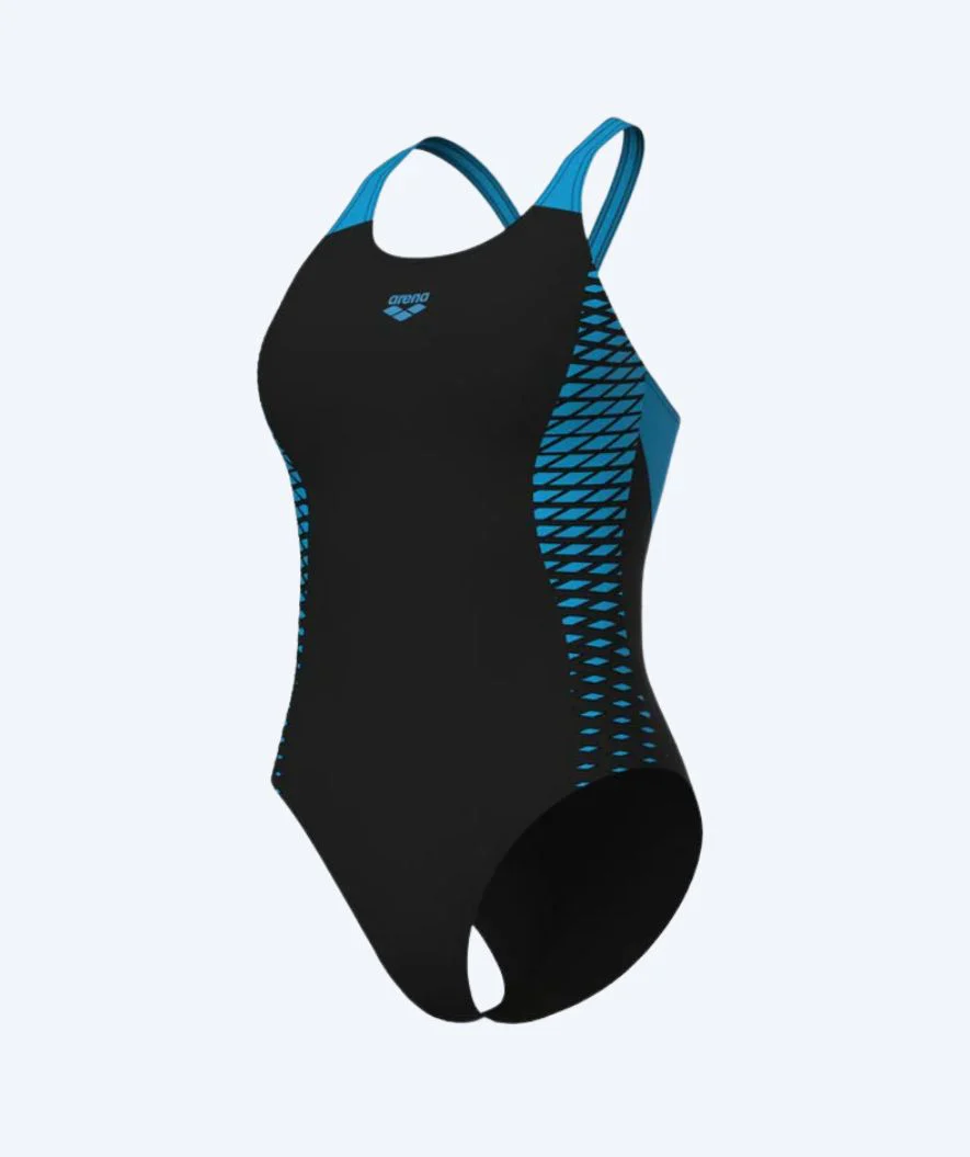 Arena swimsuit for women - Openings V-Back - Black/blue - Image 6