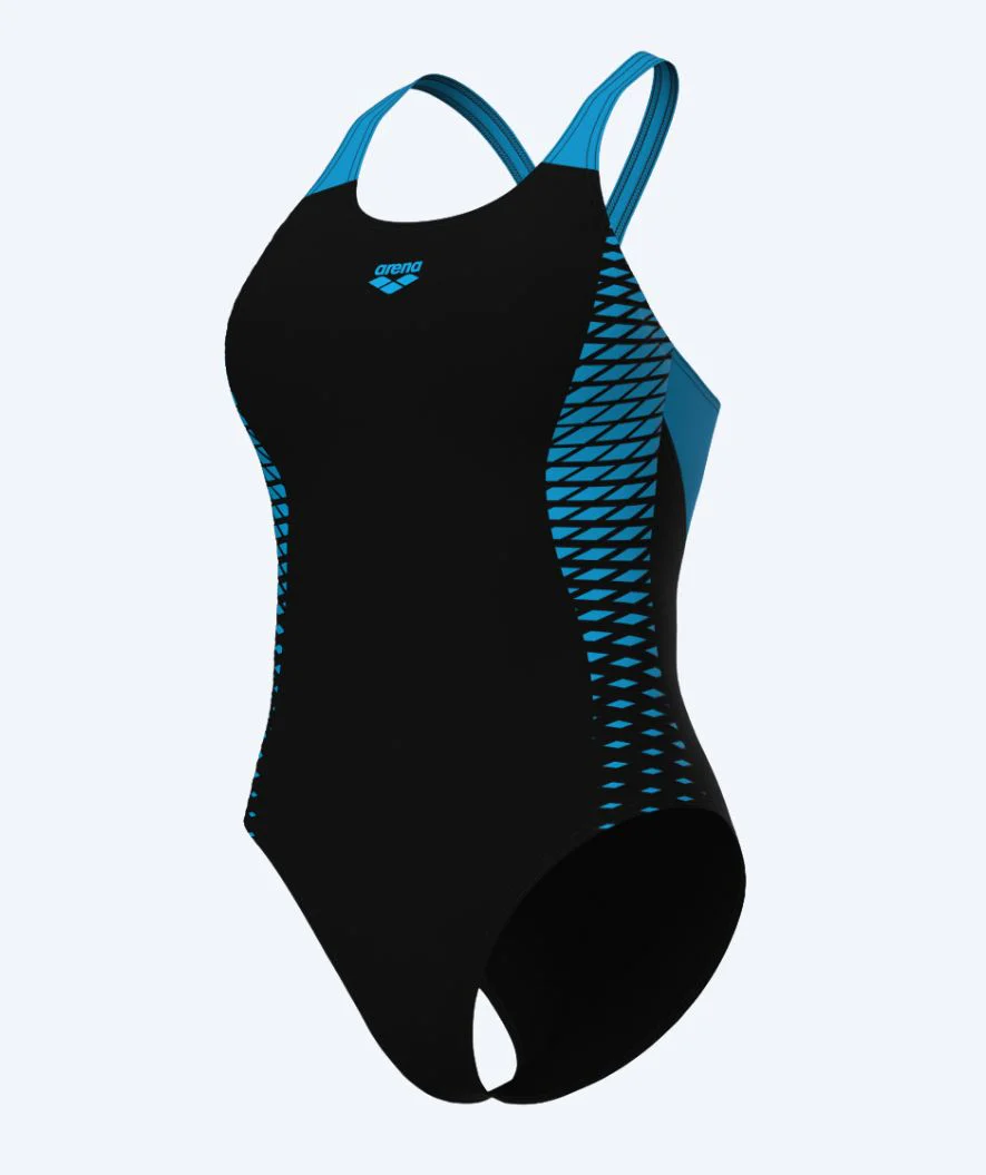 Arena swimsuit for women - Openings V-Back LB - Black/blue - Image 5