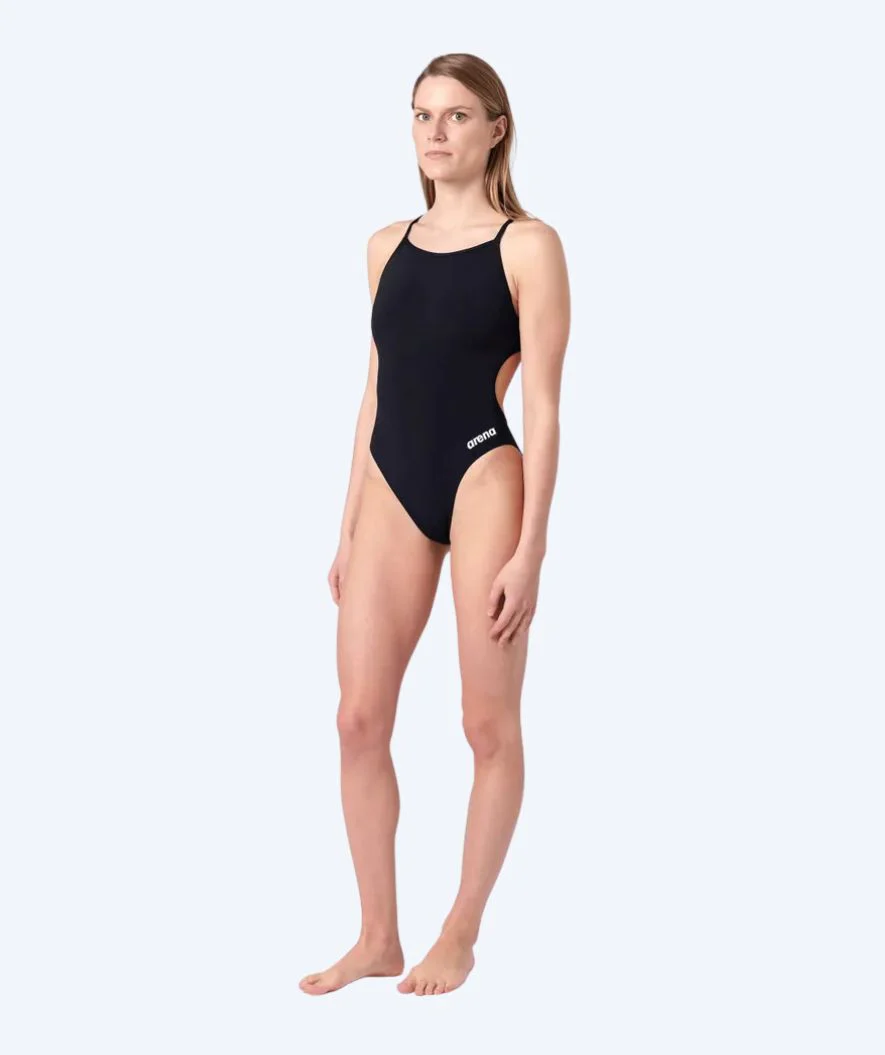 Arena swimsuit for women - Solid Lace Back - Black - Image 3