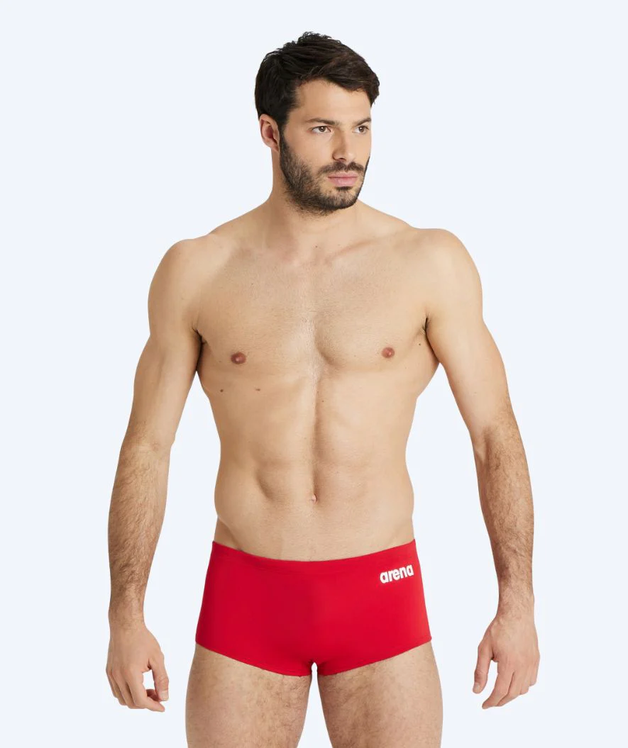 Arena aquashorts for men - Solid Squared - Red