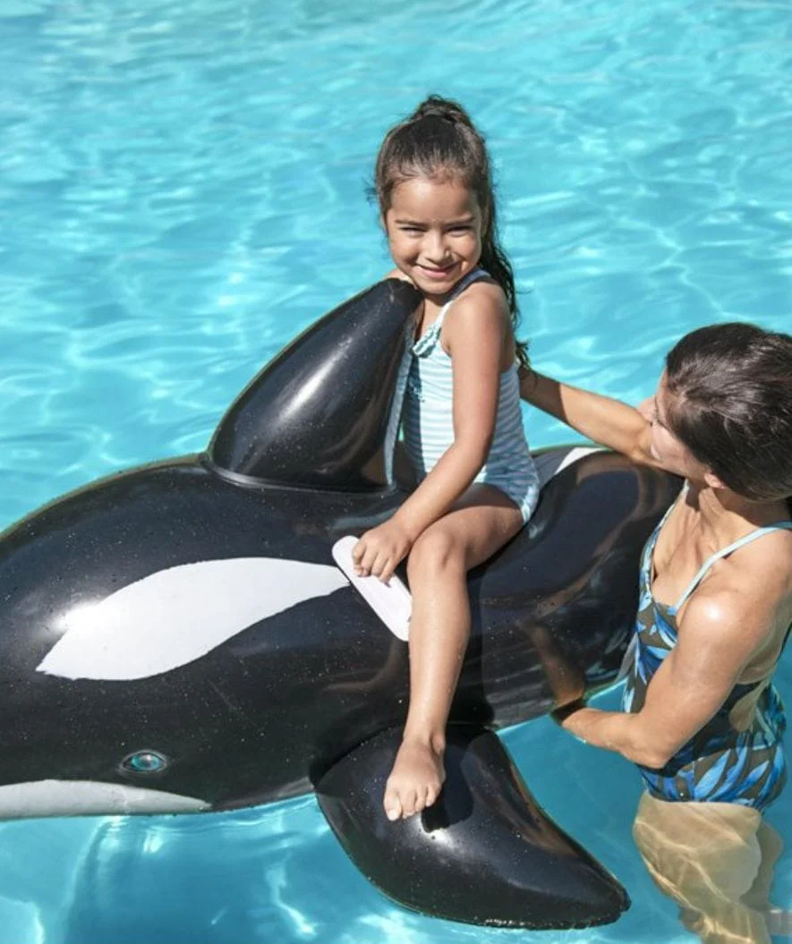 Bestway inflatable swimming toy - Jumbo Whale Ride-On - Black/white - Image 3
