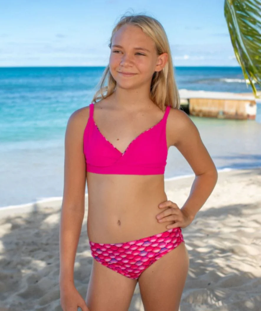 Fin Fun bikini bottom for girls - Malibu Pink (Light pink) - Image 3
