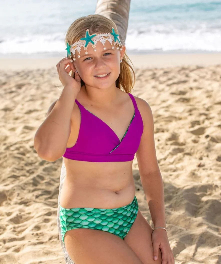 Fin Fun bikini bottom for girls - Celtic Green - Image 3