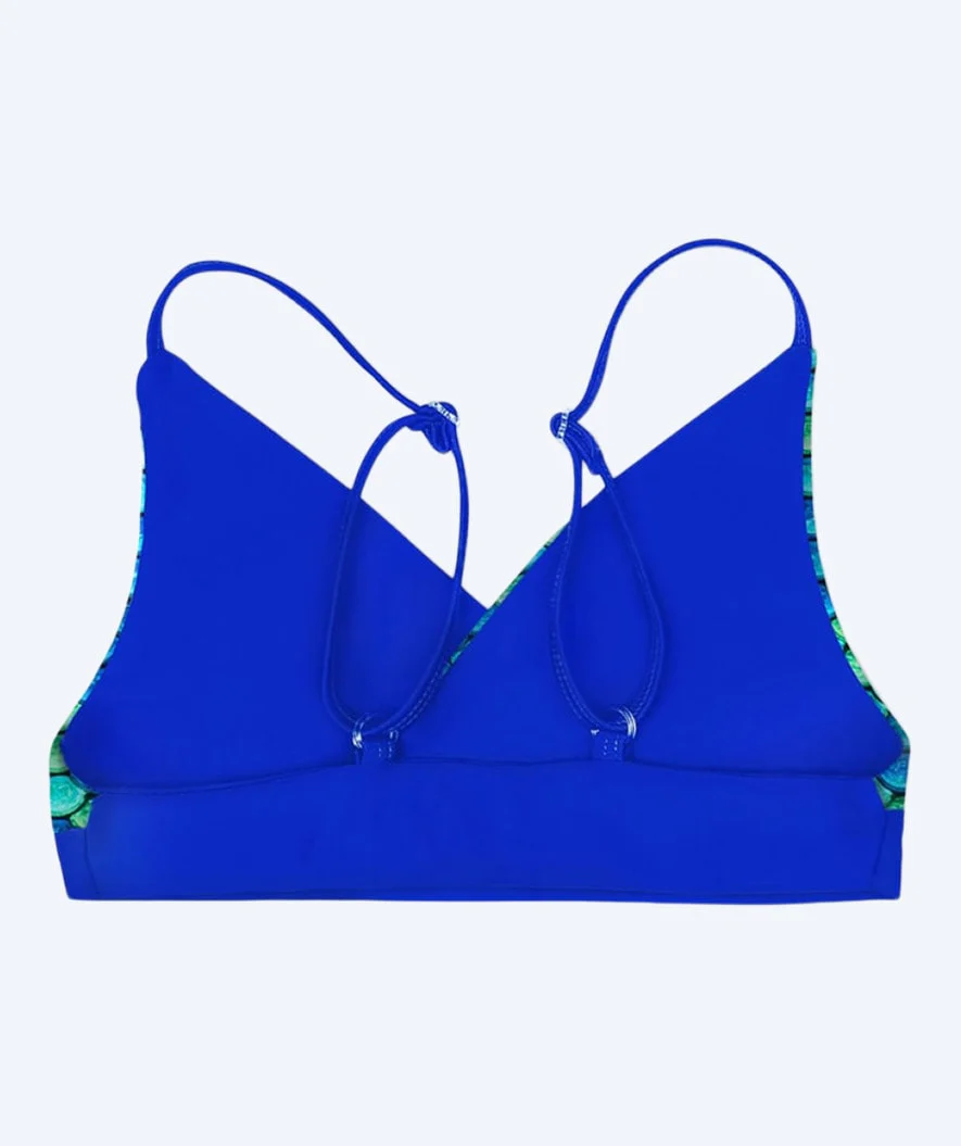 Fin Fun mermaid bikini top for girls without flosses - Aussie Green (Green) - Image 2