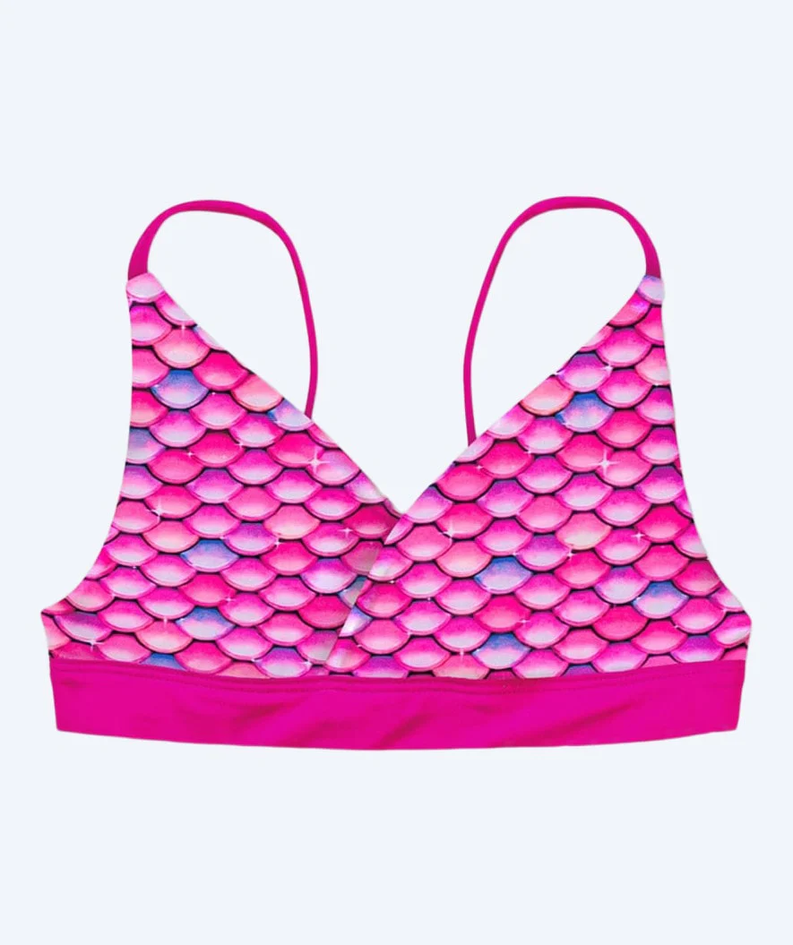 Fin Fun mermaid bikini top for girls without flosses - Malibu Pink (Pink)