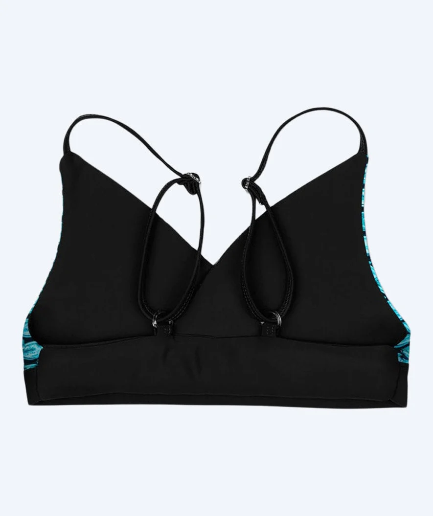 Fin Fun mermaid bikini top for girls without flosses - Tidal Teal (Light blue) - Image 2