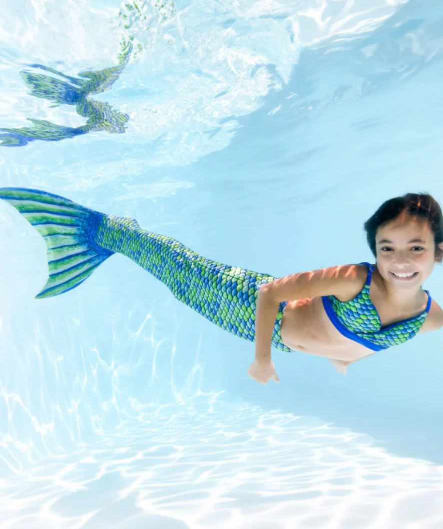 Fin Fun mermaid tail for kids - Set - Aussie Green (Green) - Image 4