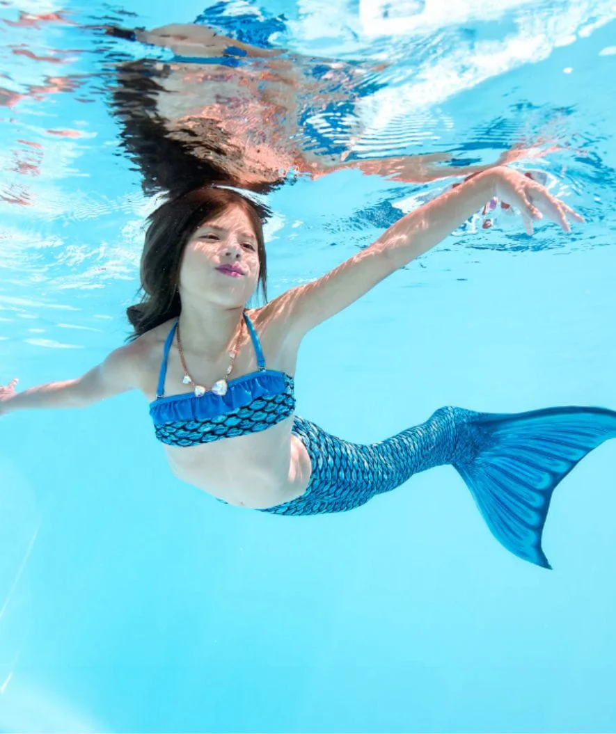 Fin Fun mermaid tail for kids - Set - Tidal Teal (Light blue) - Image 4