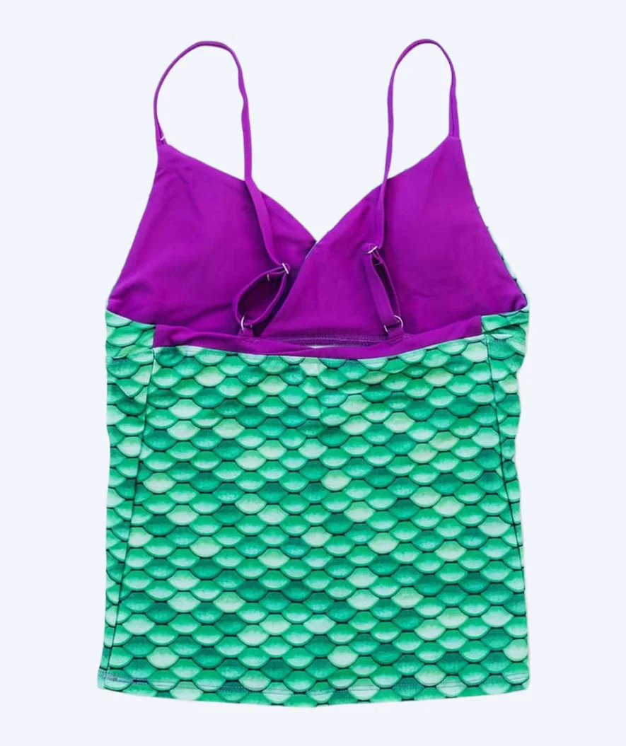 Fin Fun tankini top for girls - Celtic Green - Image 2