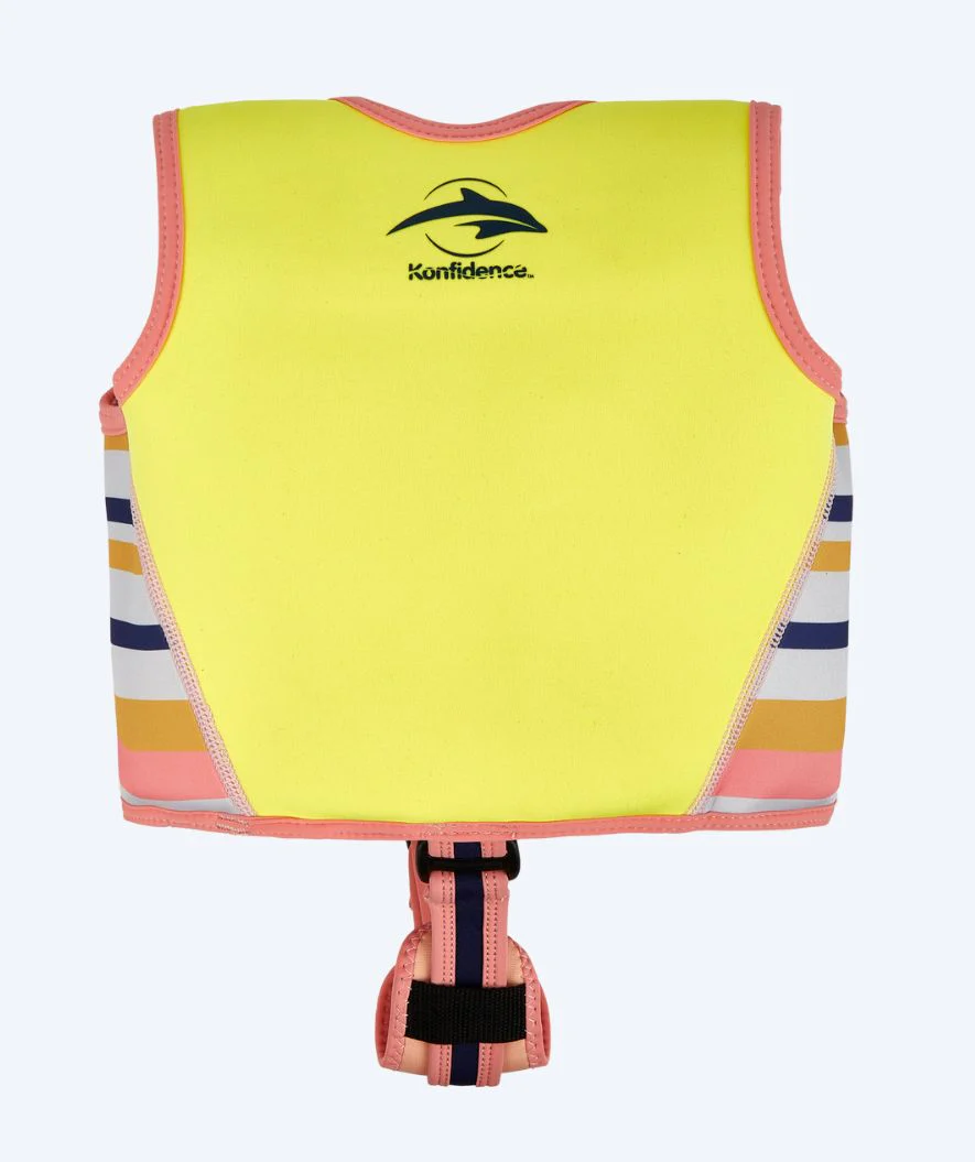 Konfidence swim vest for kids (2-12) - Original - Yellow/light pink - Image 2