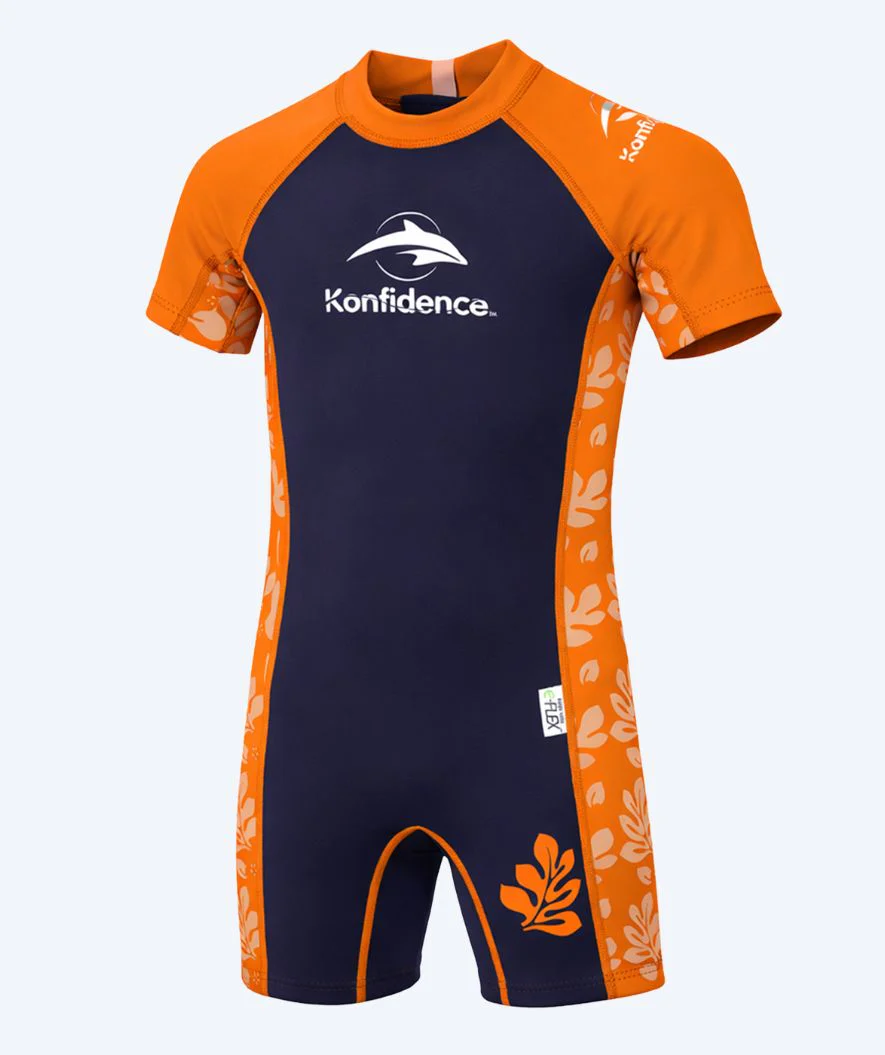 Konfidence wetsuit for kids - Warma - Orange/dark blue - Image 3