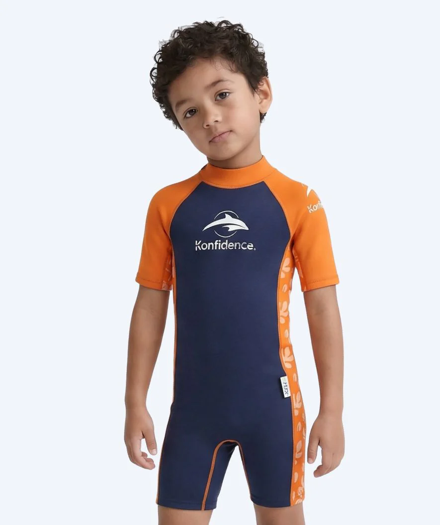 Konfidence wetsuit for kids - Warma - Orange/dark blue - Image 4