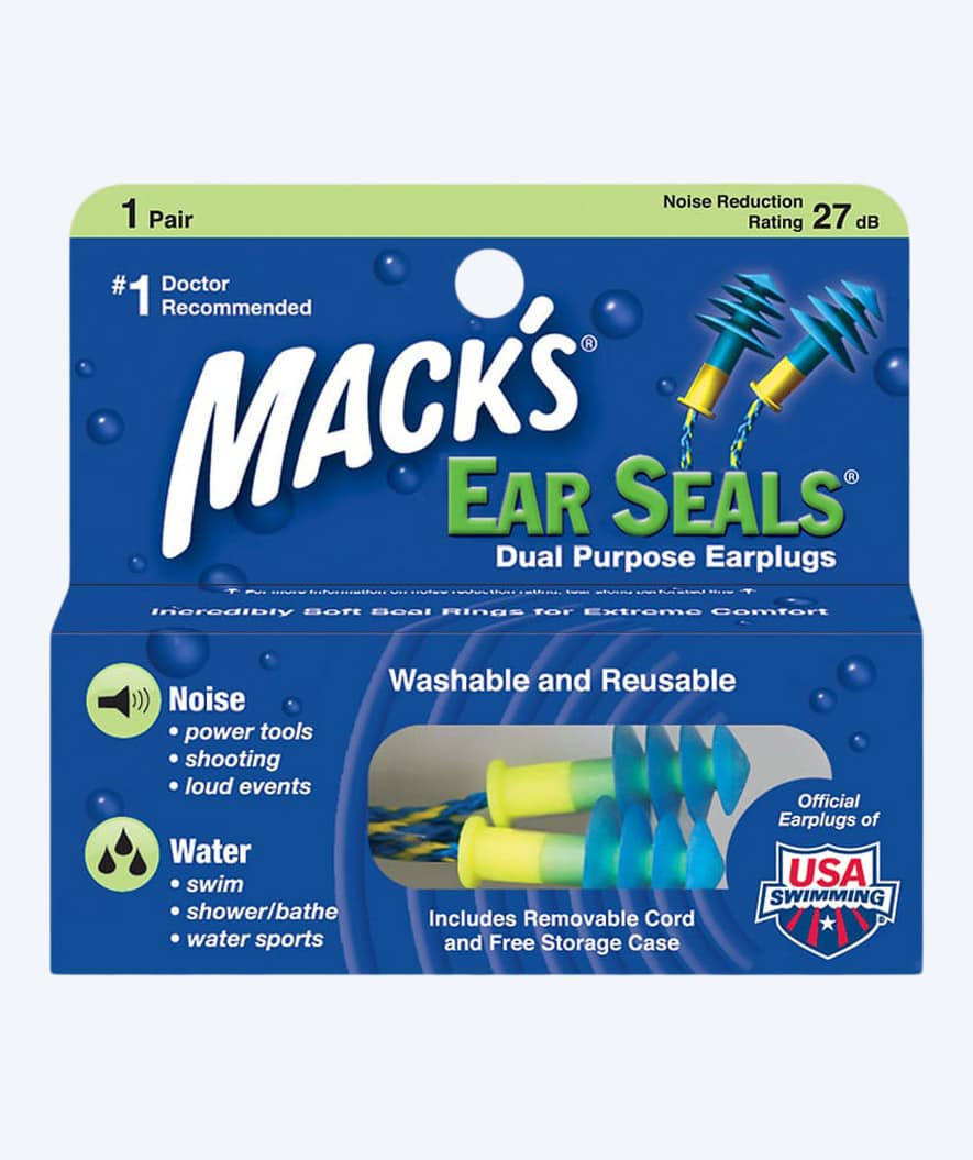 Mack´s earplugs for swimming 1 pair - Ear Seals - Blue/yellow - Image 4