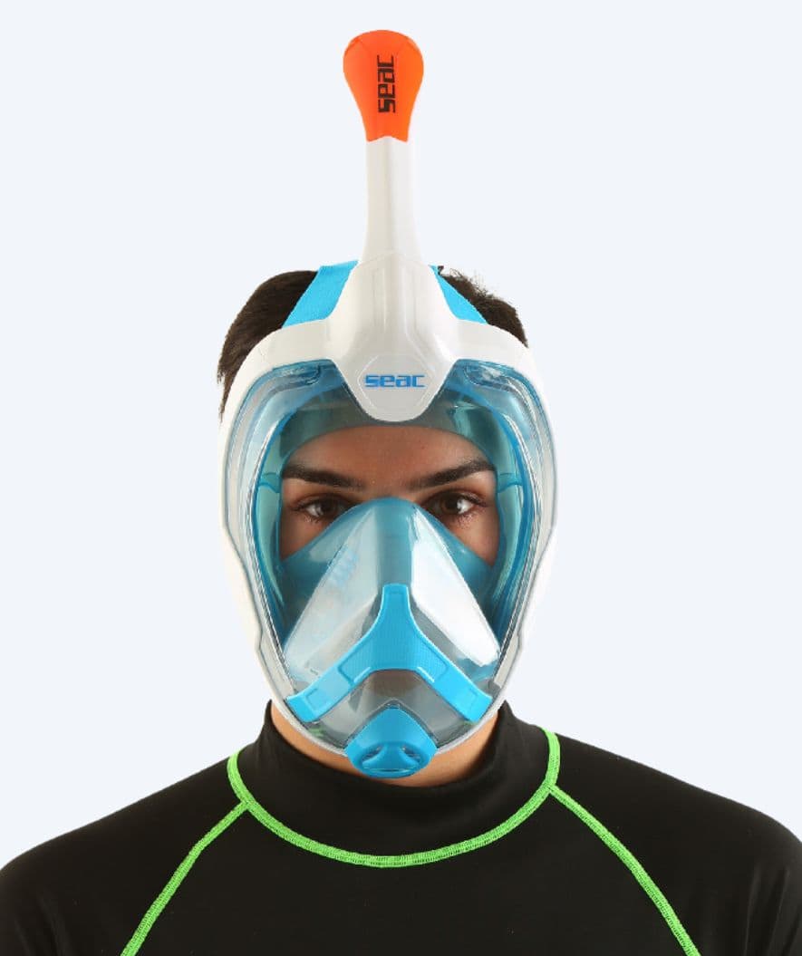 SEAC full face diving mask for adults - Magica S/M - Blue/white - Image 4
