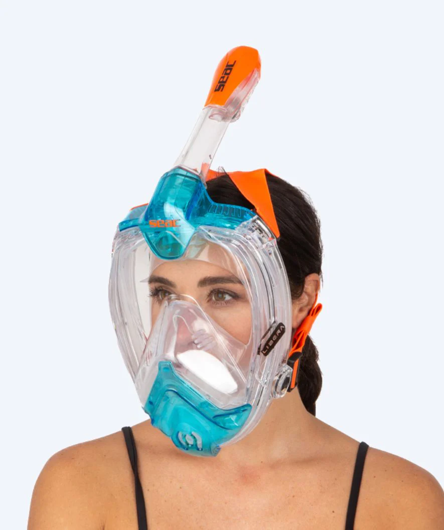 SEAC full face diving mask for adults - Libera S/M - Orange/blue - Image 2