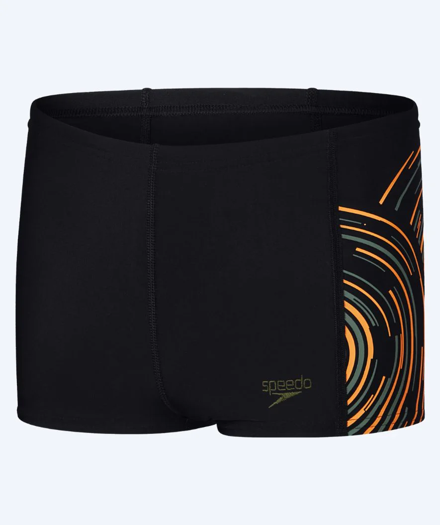 Speedo aquashorts for boys - Plastisol Placement - Black/yellow
