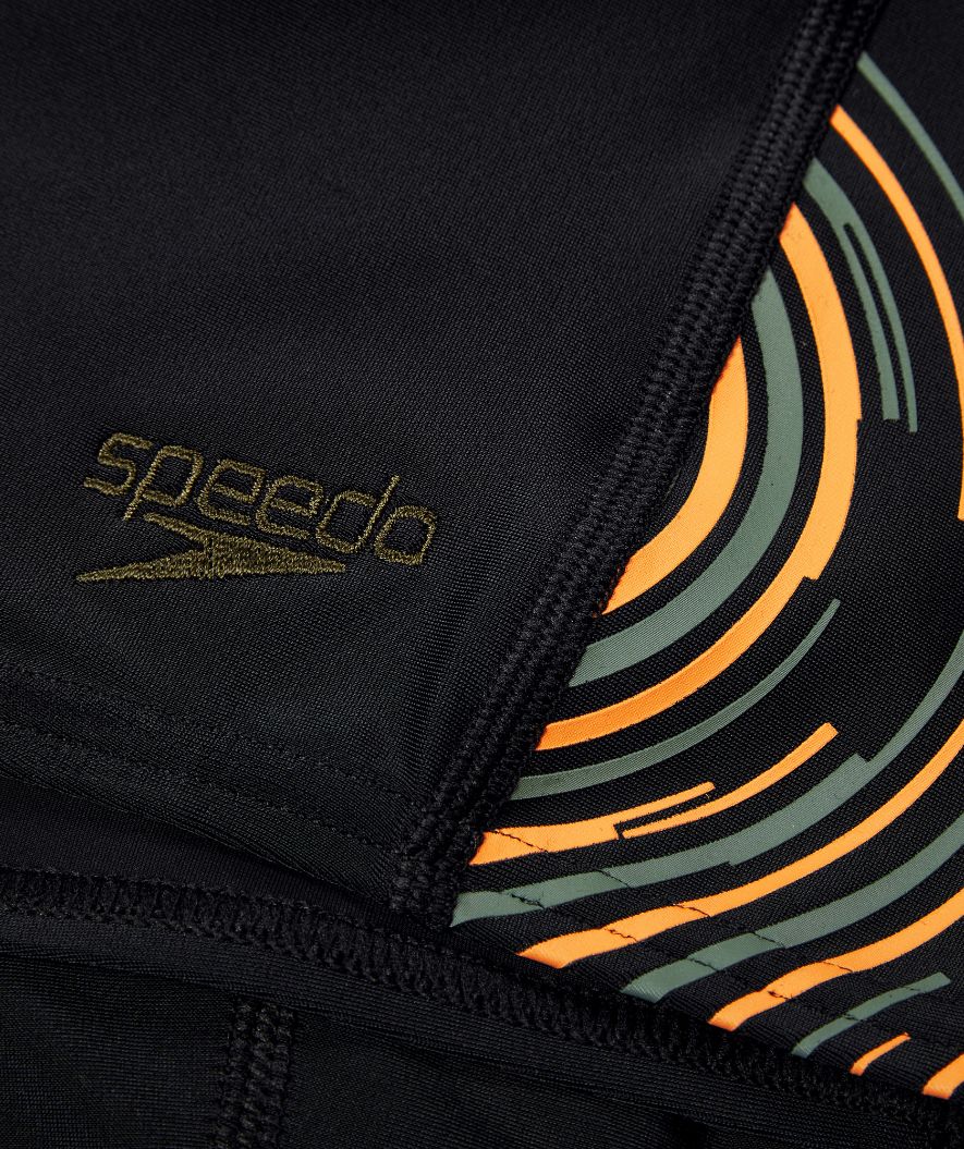 Speedo aquashorts for boys - Plastisol Placement - Black/yellow - Image 4