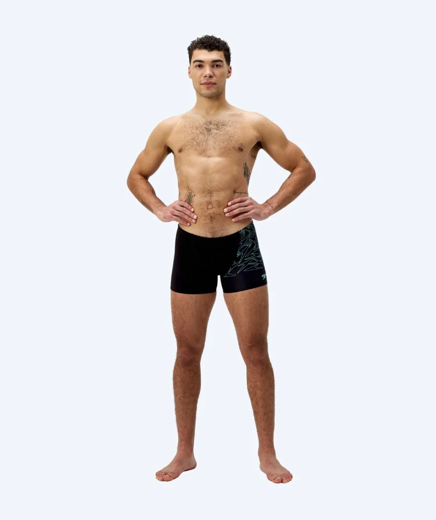 Speedo aquashorts for men - Hyperboom V-Cut - Black/green - Image 3