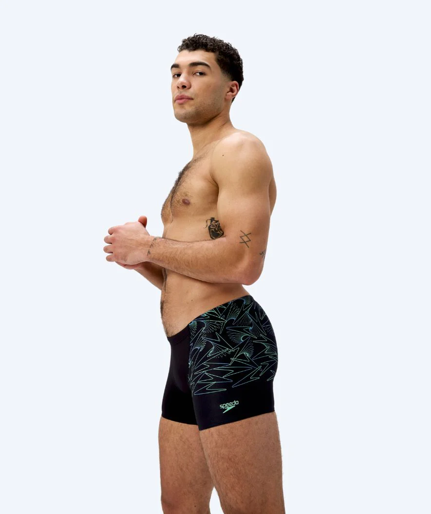 Speedo aquashorts for men - Hyperboom V-Cut - Black/green - Image 4