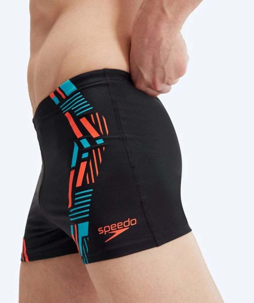 Speedo aquashorts for men - Tech Print - Black/orange - Image 3