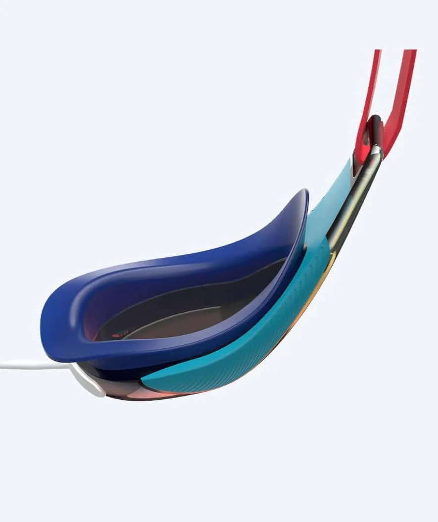 Speedo racing swimming goggles for kids (6-14) - Fastskin Hyper Elite Mirror - Red/blue - Image 4