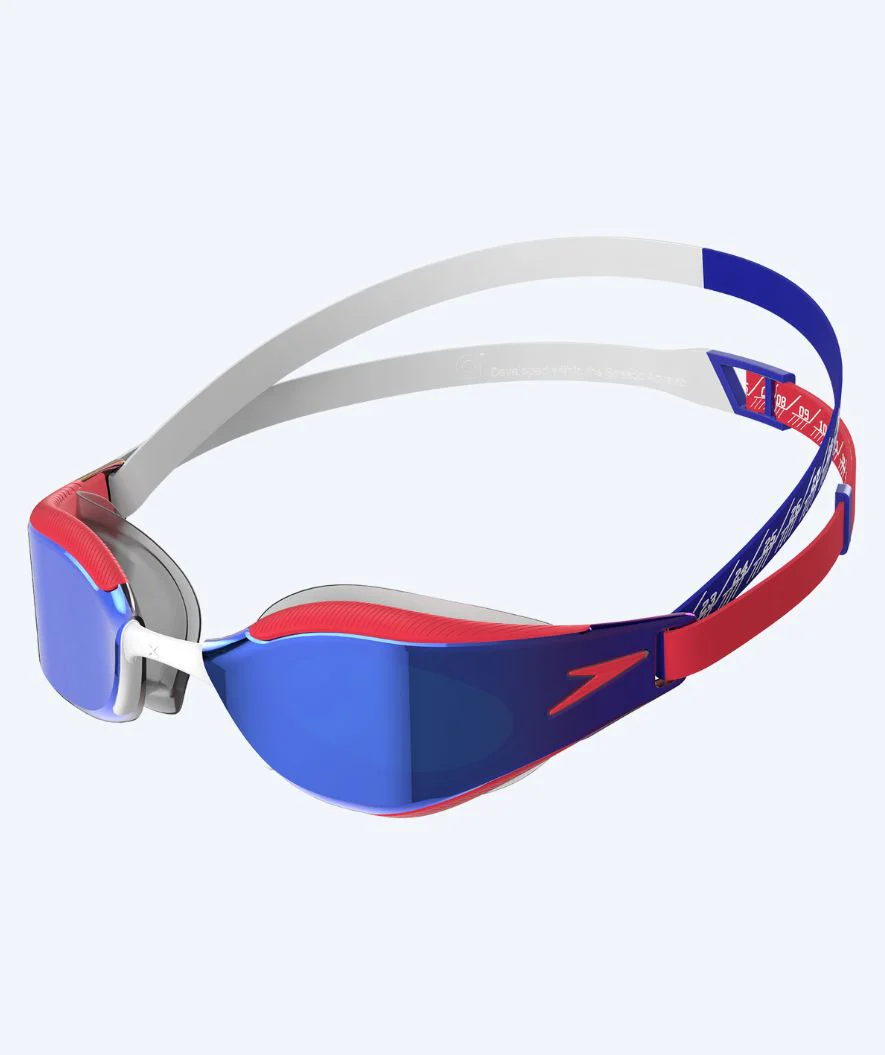 Speedo Elite swimming goggles - Fastskin Hyper Elite Mirror - Red/blue