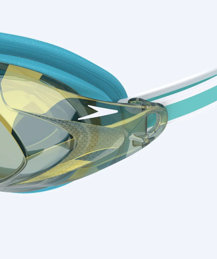 Speedo Elite swimming goggles for women - Vanquisher 3.0 Mirrored - Turquoise/gold - Image 3