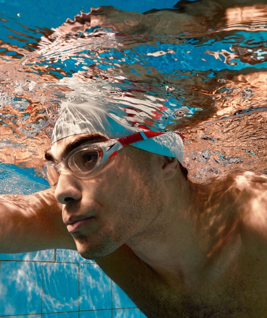 Speedo training swimming goggles - Biofuse 2.0 - Red/clear - Image 4