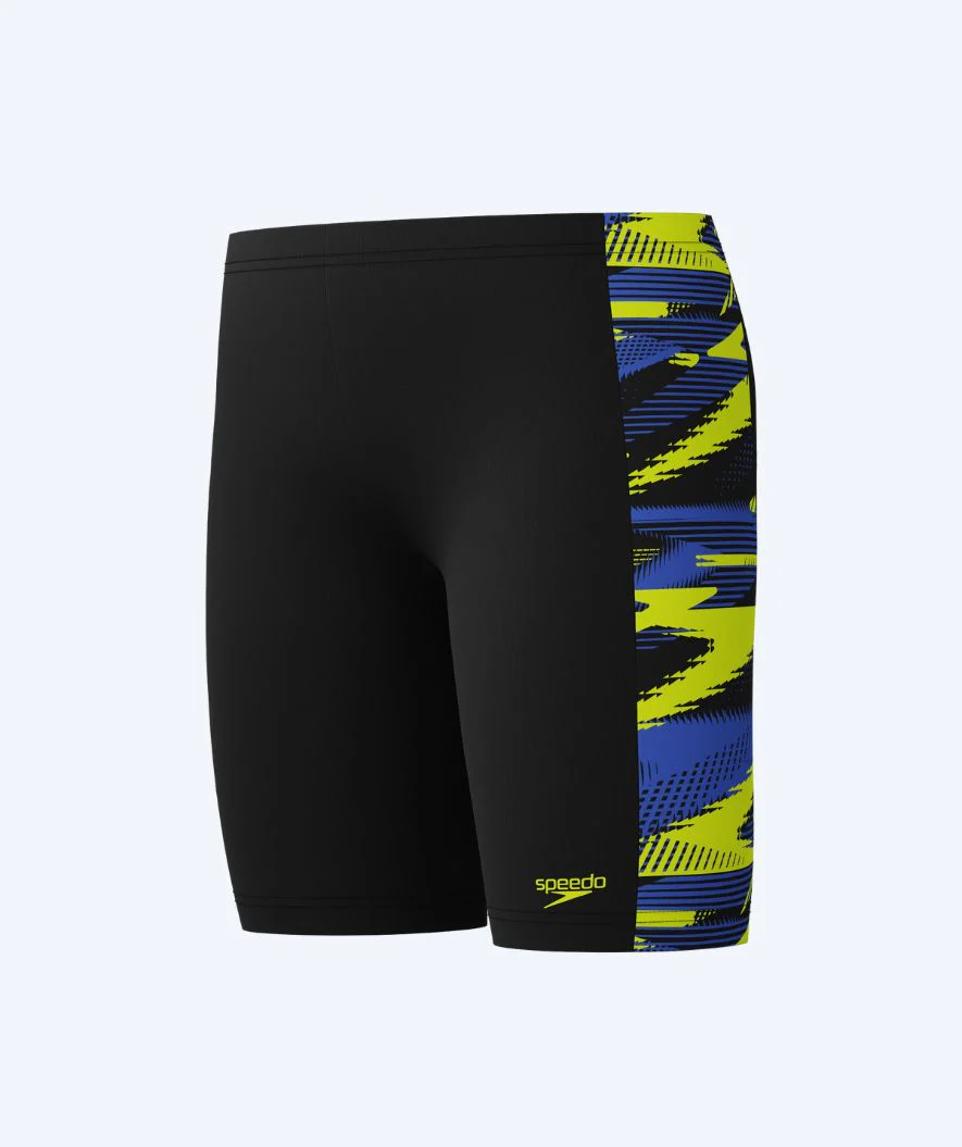 Speedo jammer for boys - Hyperboom Panel - Black/yellow