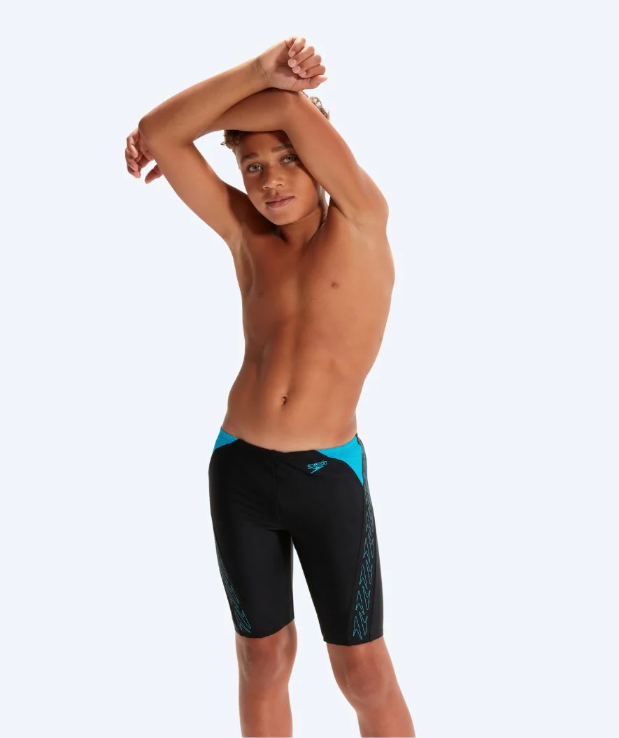 Speedo jammer for boys - Hyperboom Splice - Black/blue