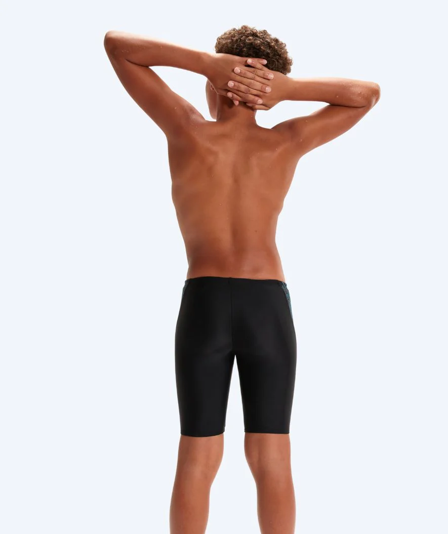 Speedo jammer for boys - Hyperboom Splice - Black/blue - Image 2