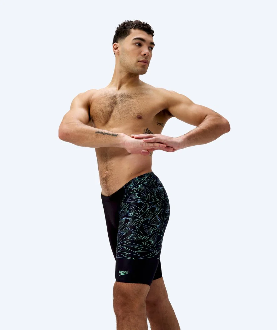 Speedo jammer for men - Hyperboom V-Cut - Black/green - Image 4