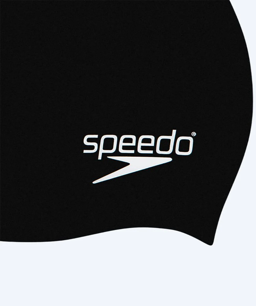 Speedo swimming cap for junior (6-16) - Plain - Black - Image 2