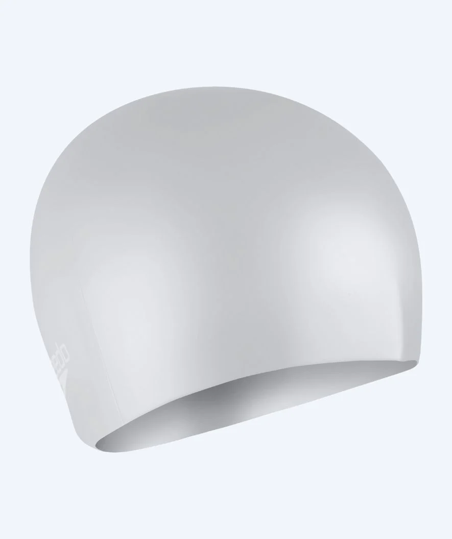 Speedo swimming cap for long hair - Silver/white - Image 2