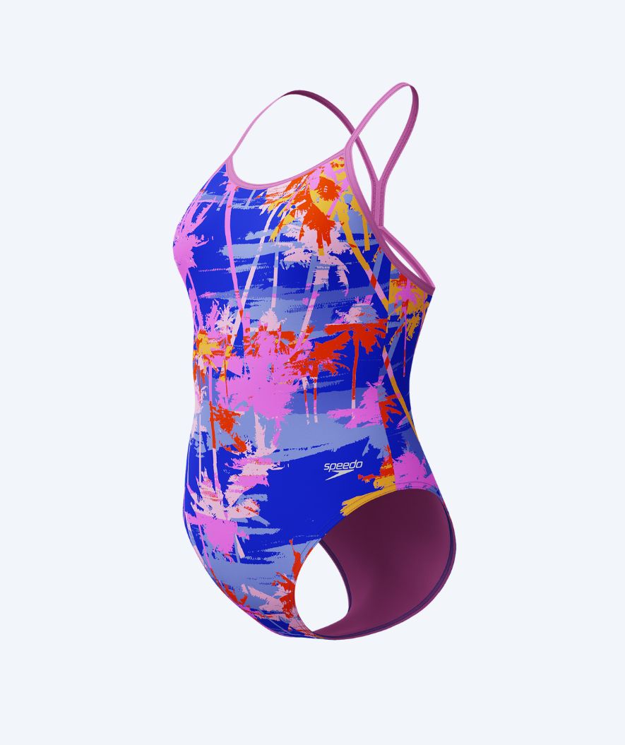 Speedo swimsuit for girls - Allover Digital V-Back - Purple/light pink