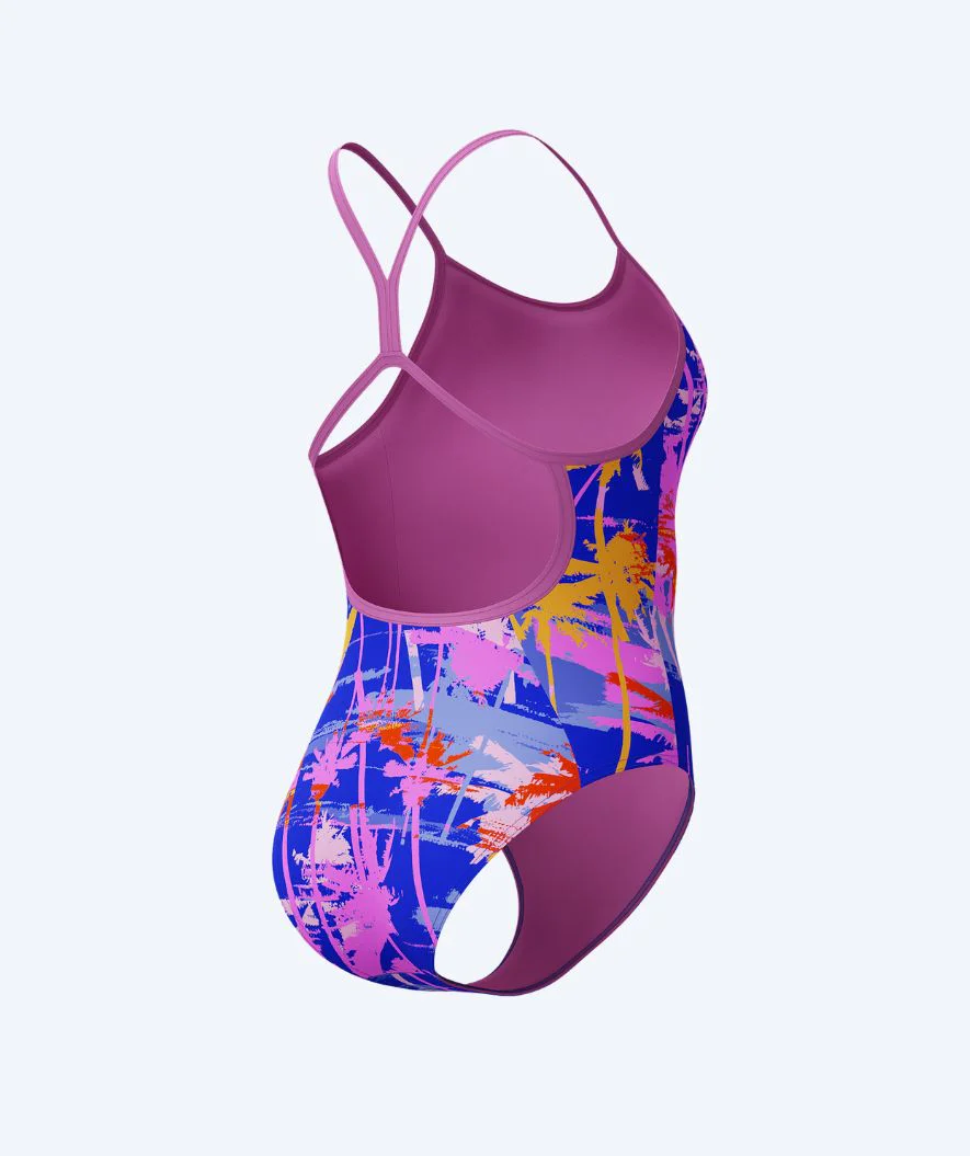 Speedo swimsuit for girls - Allover Digital V-Back - Purple/light pink - Image 2